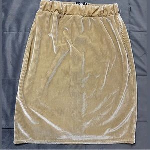 Boohoo Zip Through Skirt Khaki/Tan